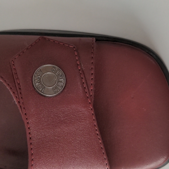 VINTAGE Y2K Chunky Square Toe Block Heel Red Mule Slide Tommy Hilfiger 8… - Picture 5 of 12